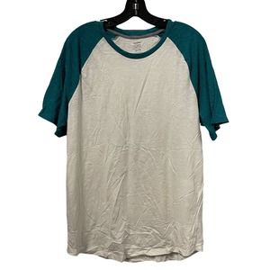 OLD NAVY SOFT-WASHED‎ Ultra Raglan T-Shirt Men's XL Teal Off White Short Sleeve
